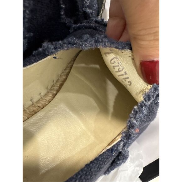 CHANEL logo denim espadrilles Size 39 Blue Black W/box - Picture 13 of 14